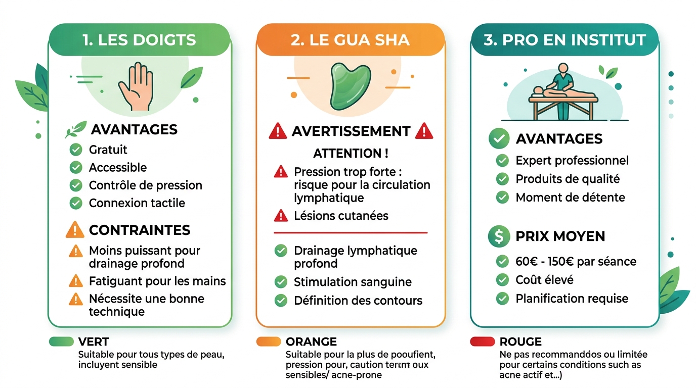 Comparatif outils drainage lymphatique doigts gua sha professionnel