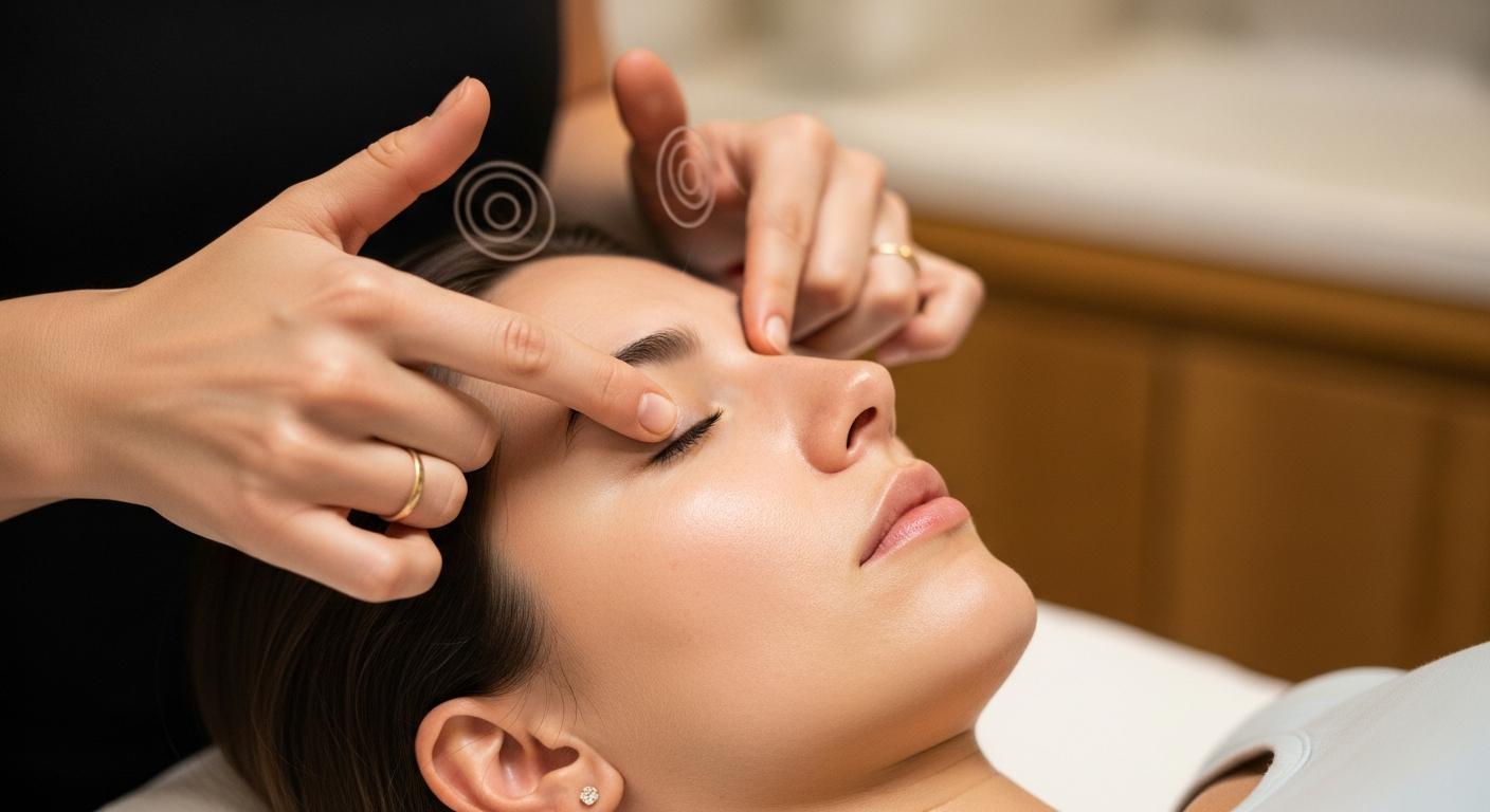 Démonstration des 4 gestes de massage pour décoller une cicatrice faciale