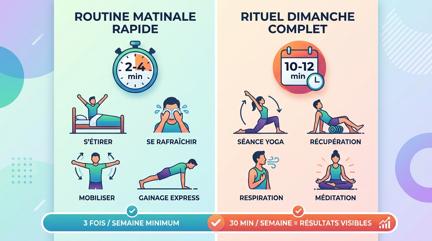 Infographie comparaison routine auto massage visage 2 minutes vs 15 minutes