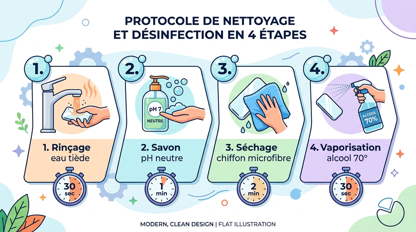Protocole nettoyage désinfection pierre gua sha étapes