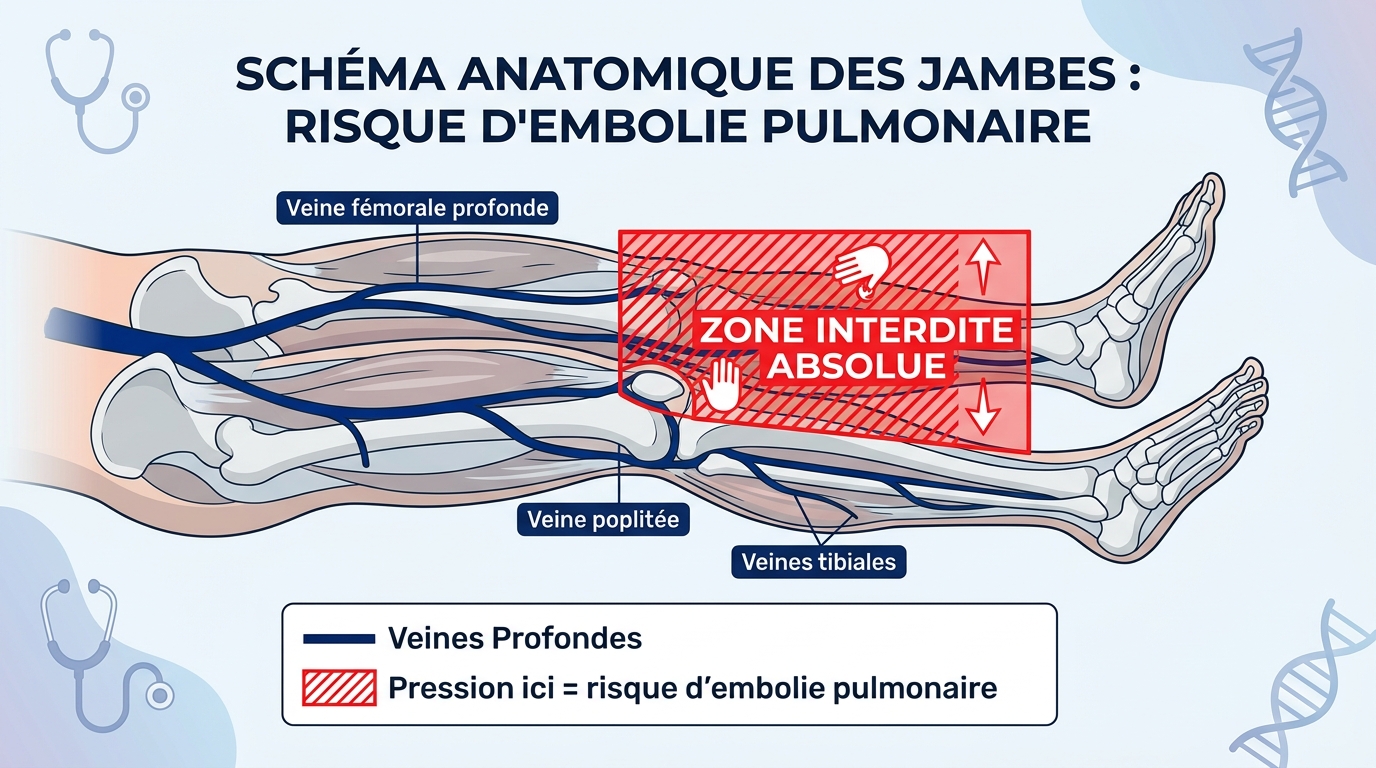 Schéma des veines profondes des jambes zones interdites shiatsu