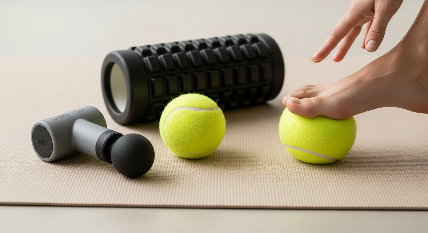 Comparatif outils auto massage sciatique balle tennis rouleau pistolet