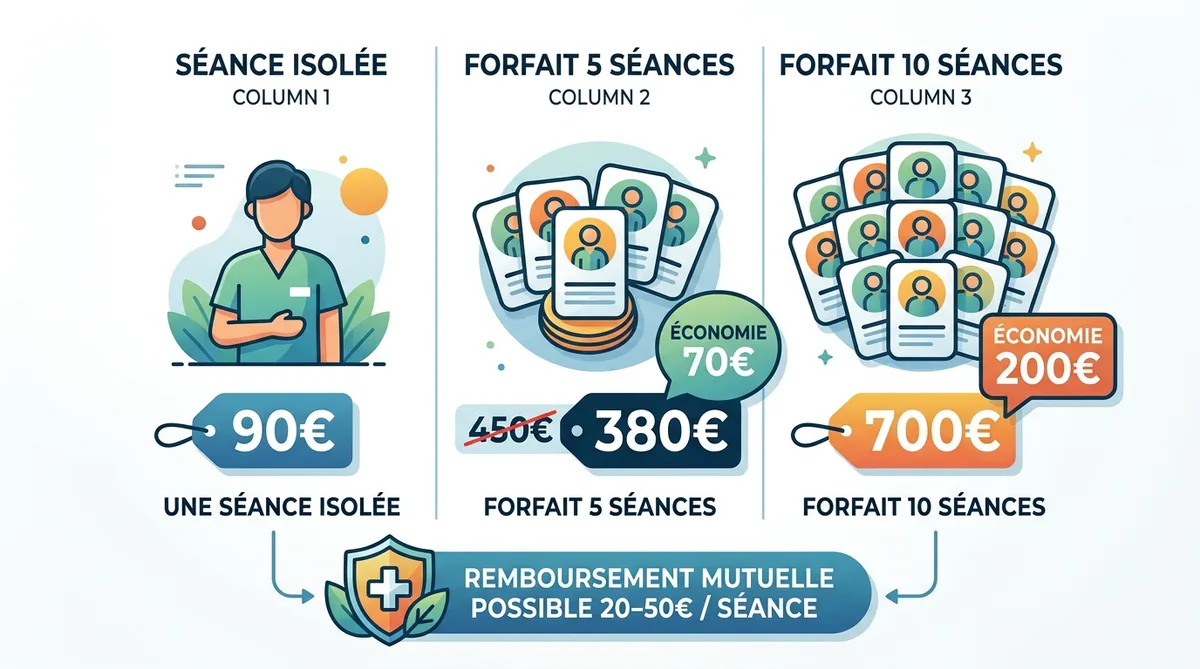 Tableau comparatif tarifs forfaits Chi Nei Tsang réduction mutuelle